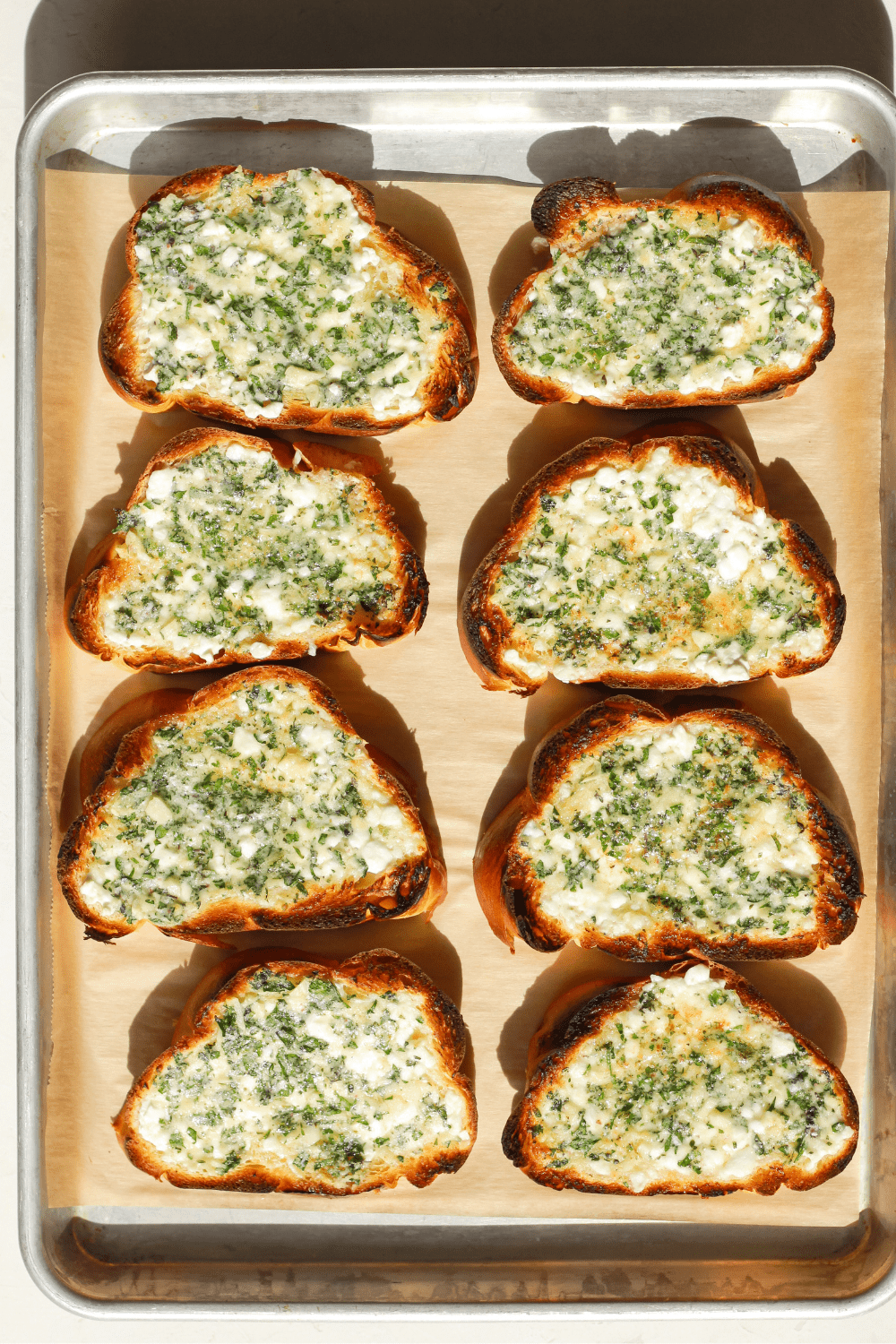 herby cottage cheese garlic bread