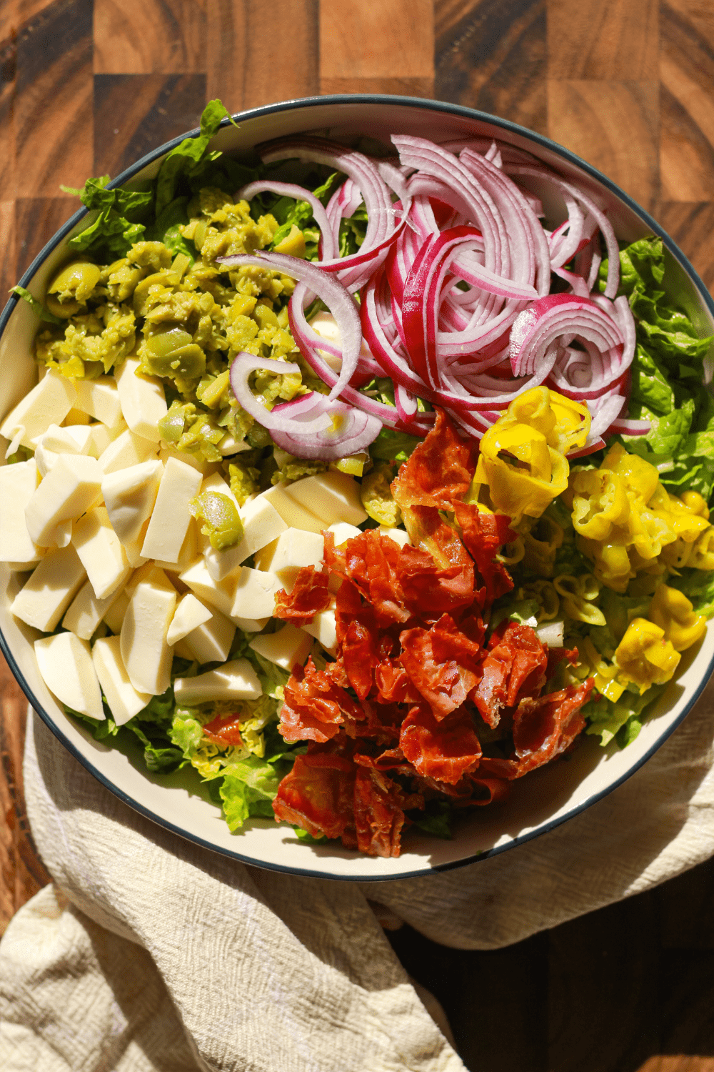 Italian Pepperoncini Prosciutto Chopped Salad
