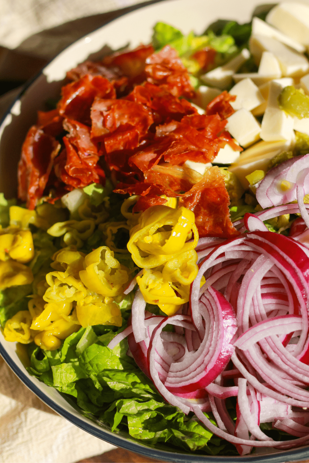 Italian Pepperoncini Prosciutto Chopped Salad
