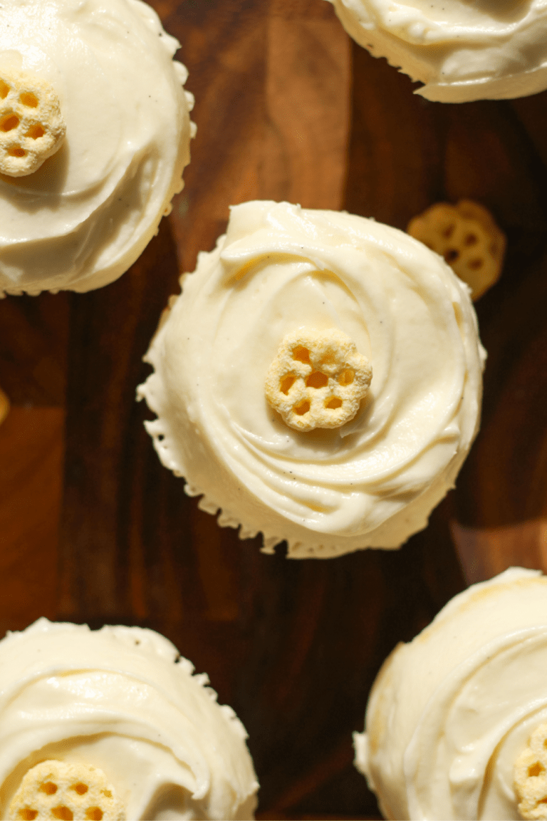 Honeycomb Cupcakes with Whipped Honey Frosting
