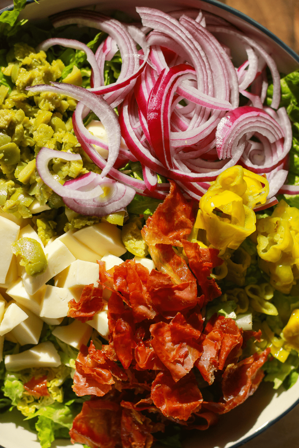 Italian Pepperoncini Prosciutto Chopped Salad
