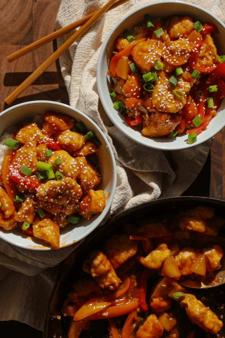 one-pan sweet and sour chicken