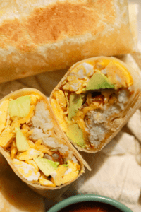 loaded breakfast burritos