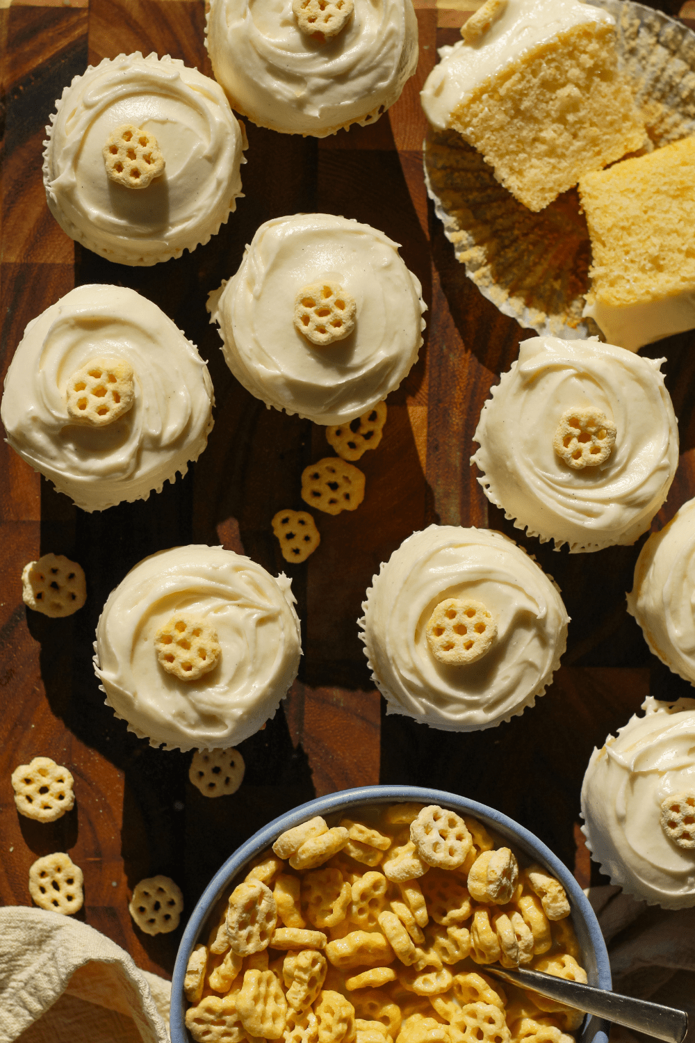 Honeycomb Cupcakes with Whipped Honey Frosting