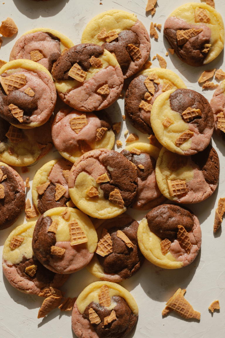 Neapolitan Ice Cream Cone Cookies