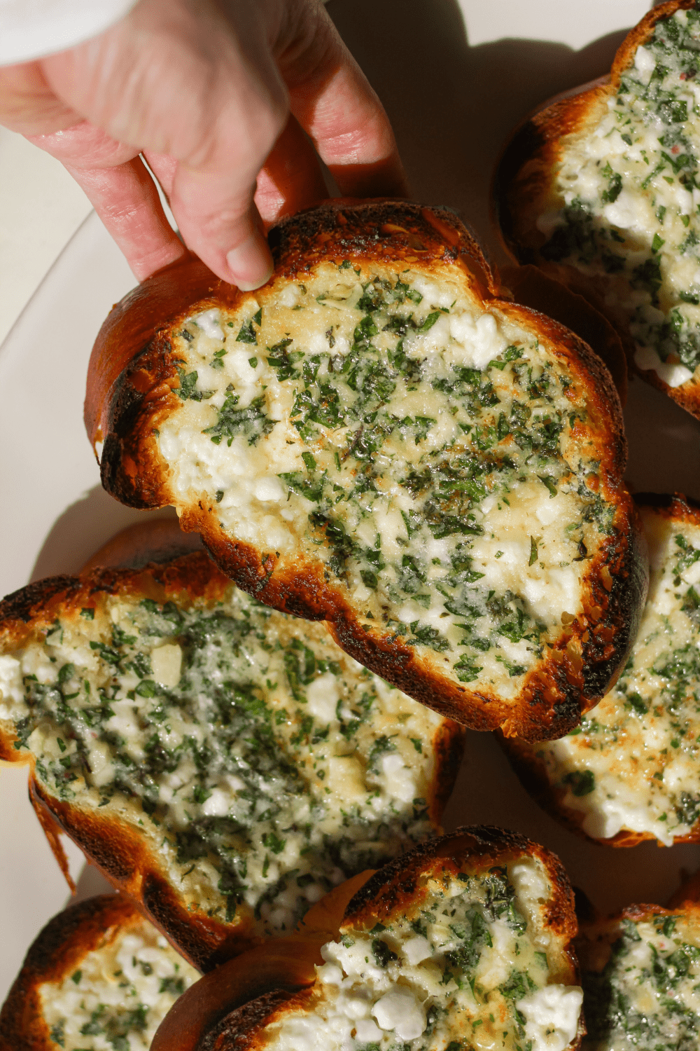 herby cottage cheese garlic bread