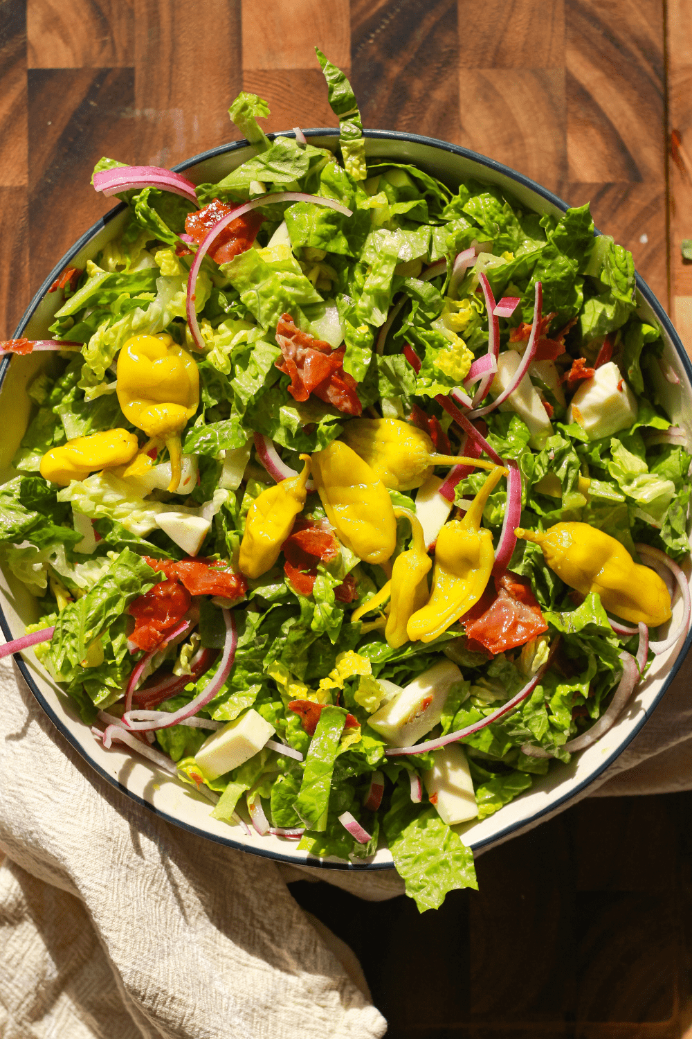 Italian Pepperoncini Prosciutto Chopped Salad
