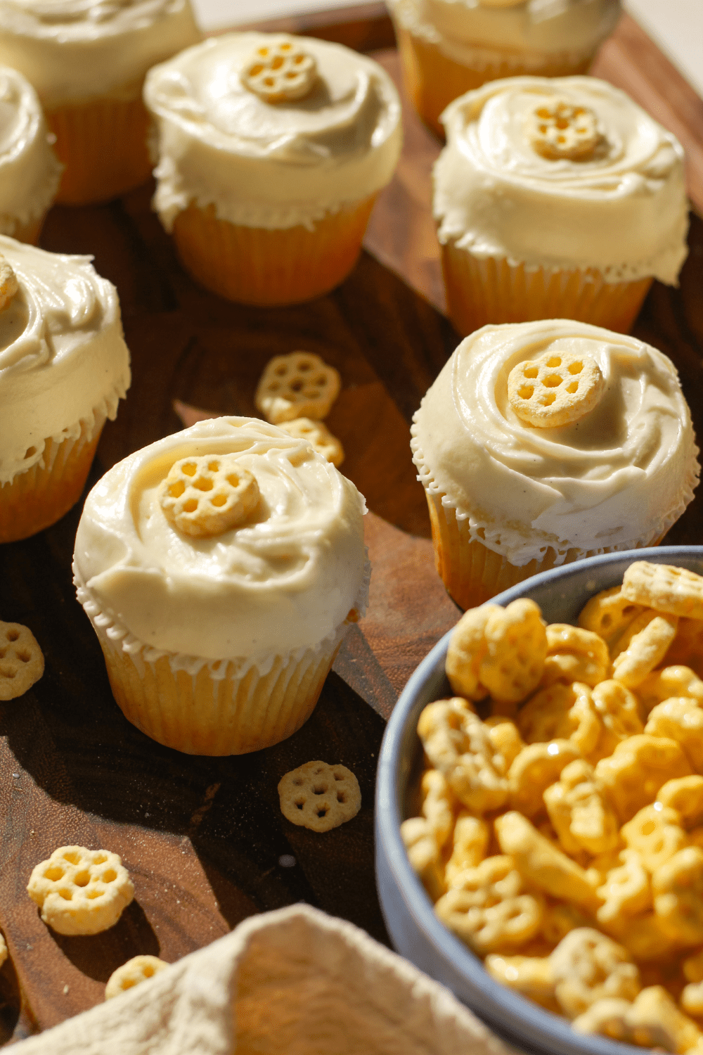 Honeycomb Cupcakes with Whipped Honey Frosting