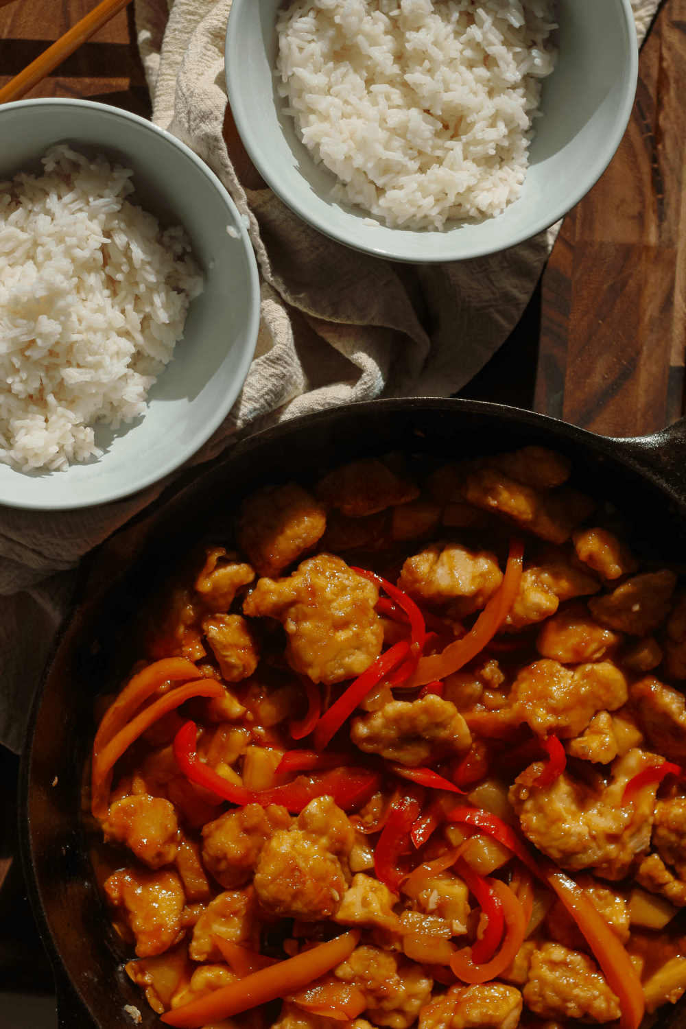 one-pan sweet and sour chicken