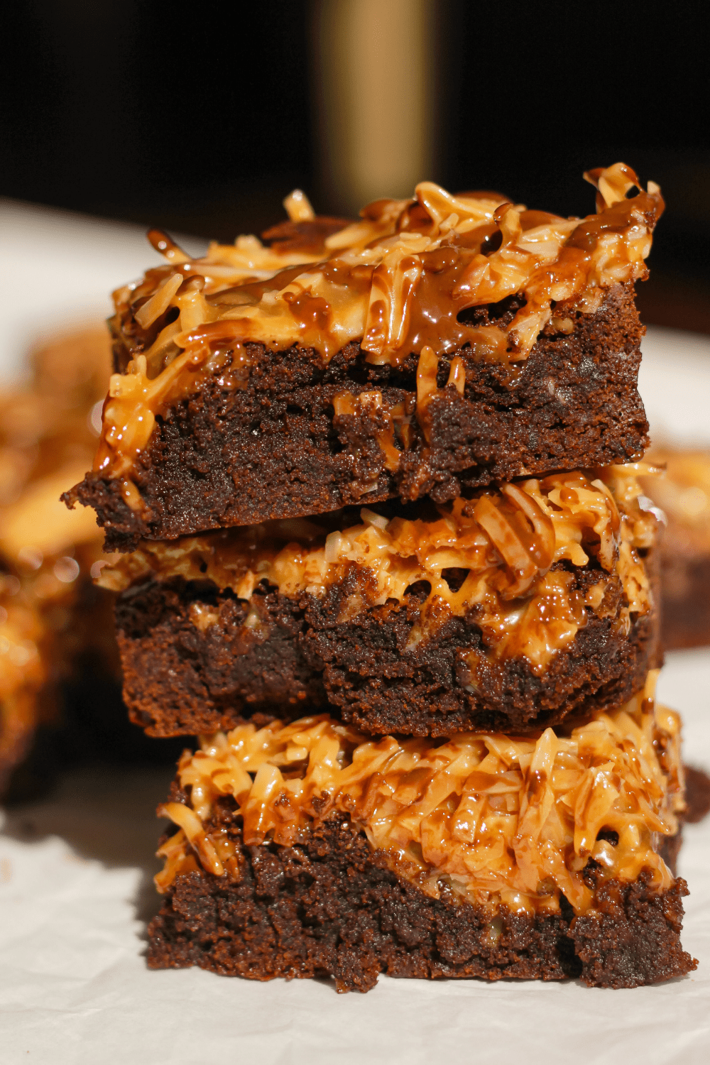 toasted coconut caramel brownies