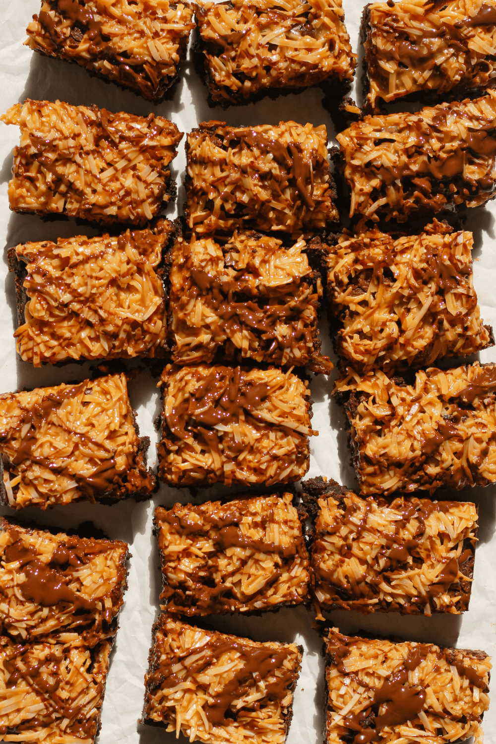 toasted coconut caramel brownies