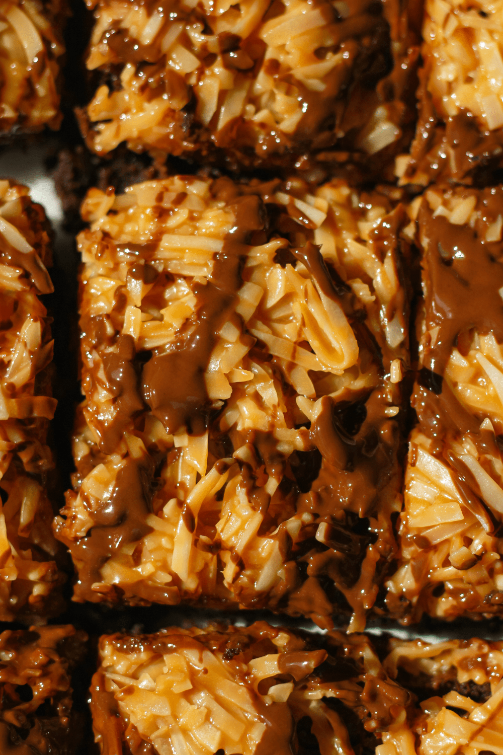 toasted coconut caramel brownies