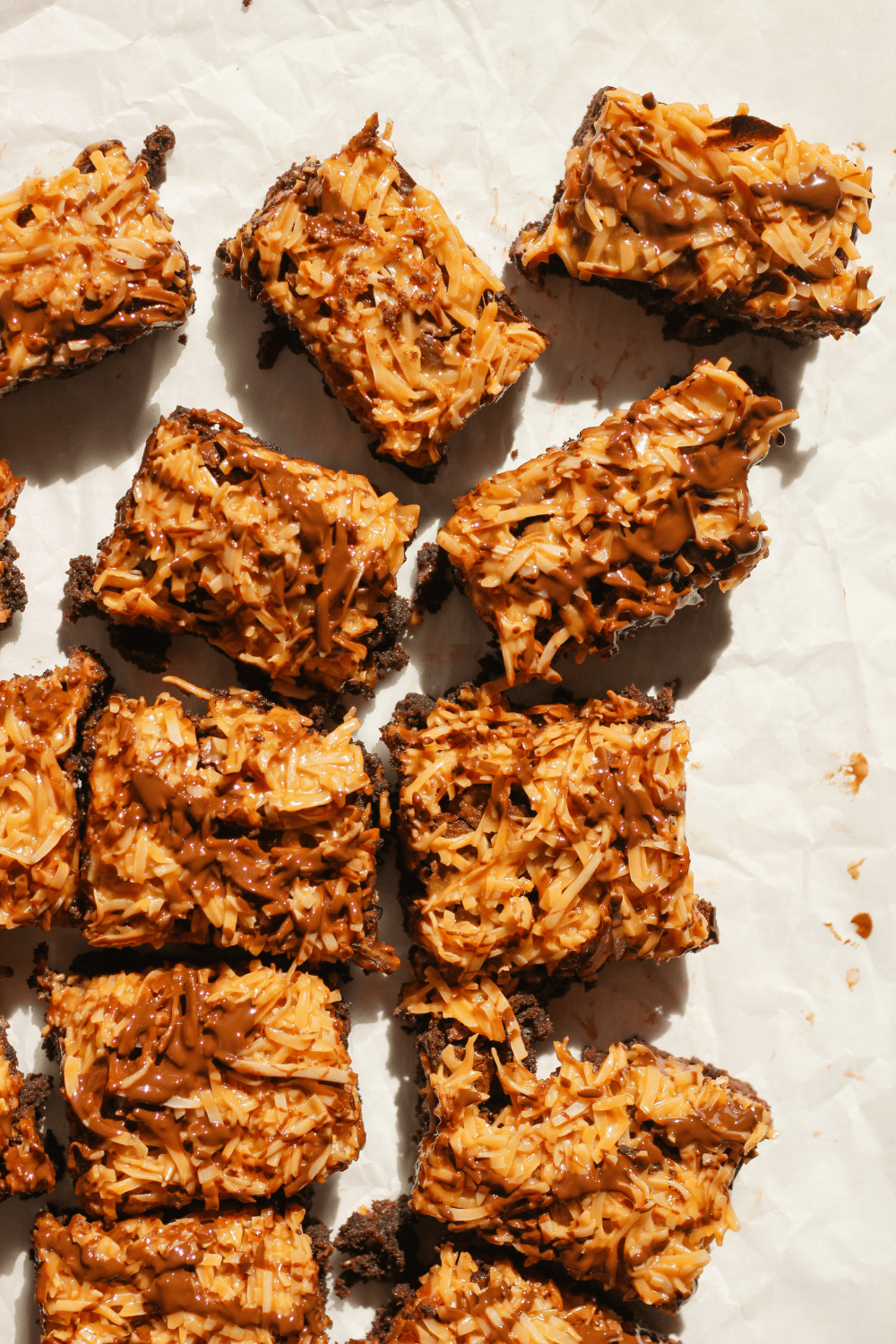 toasted coconut caramel brownies
