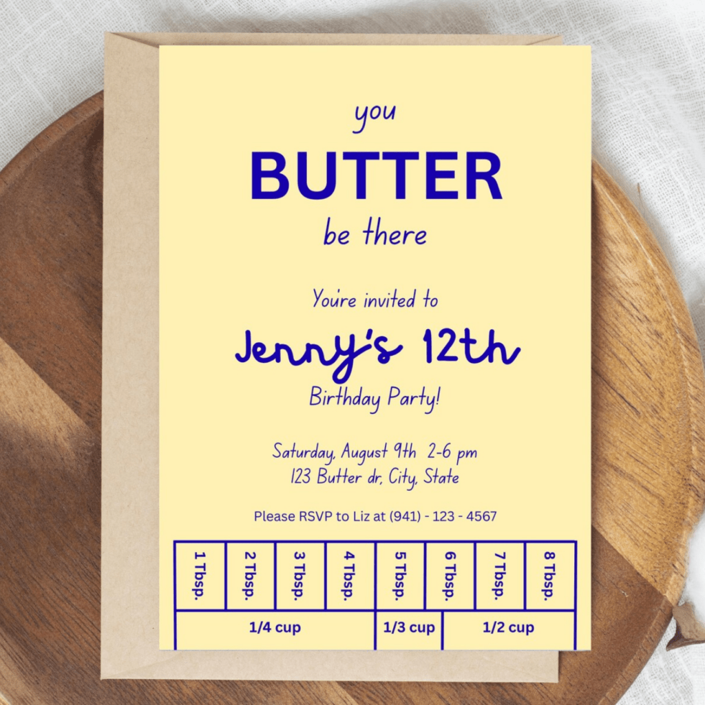 how to host a butter party, party invite