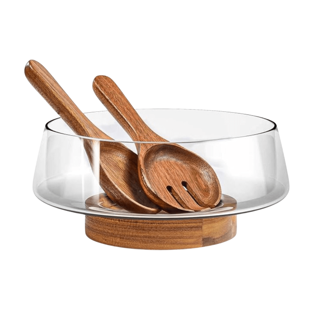 glass salad bowl