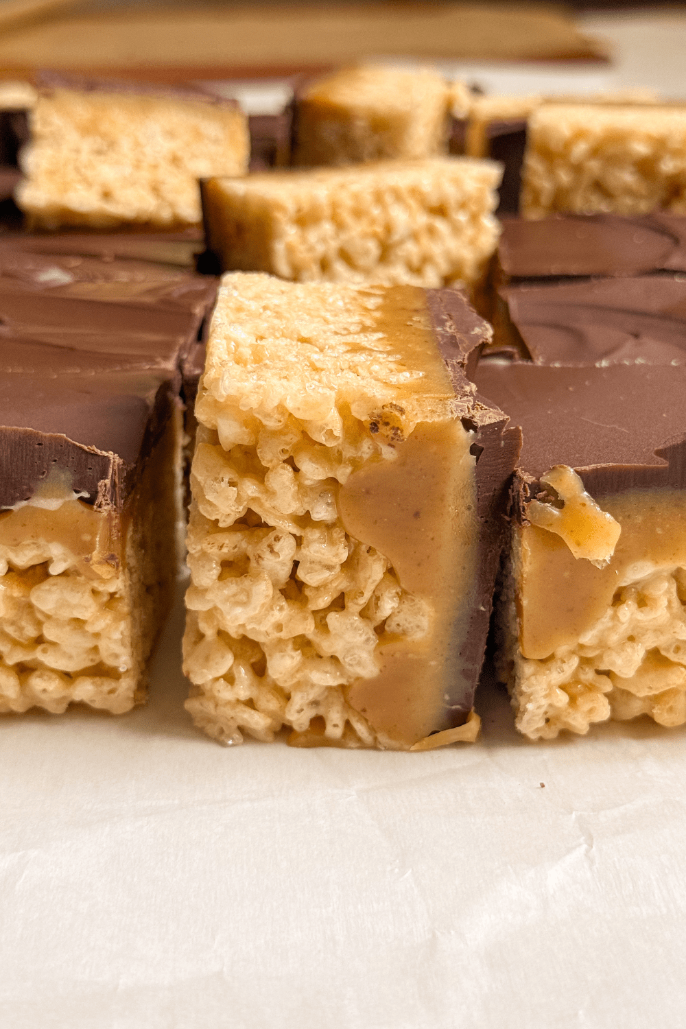 no-bake twix rice krispies treats