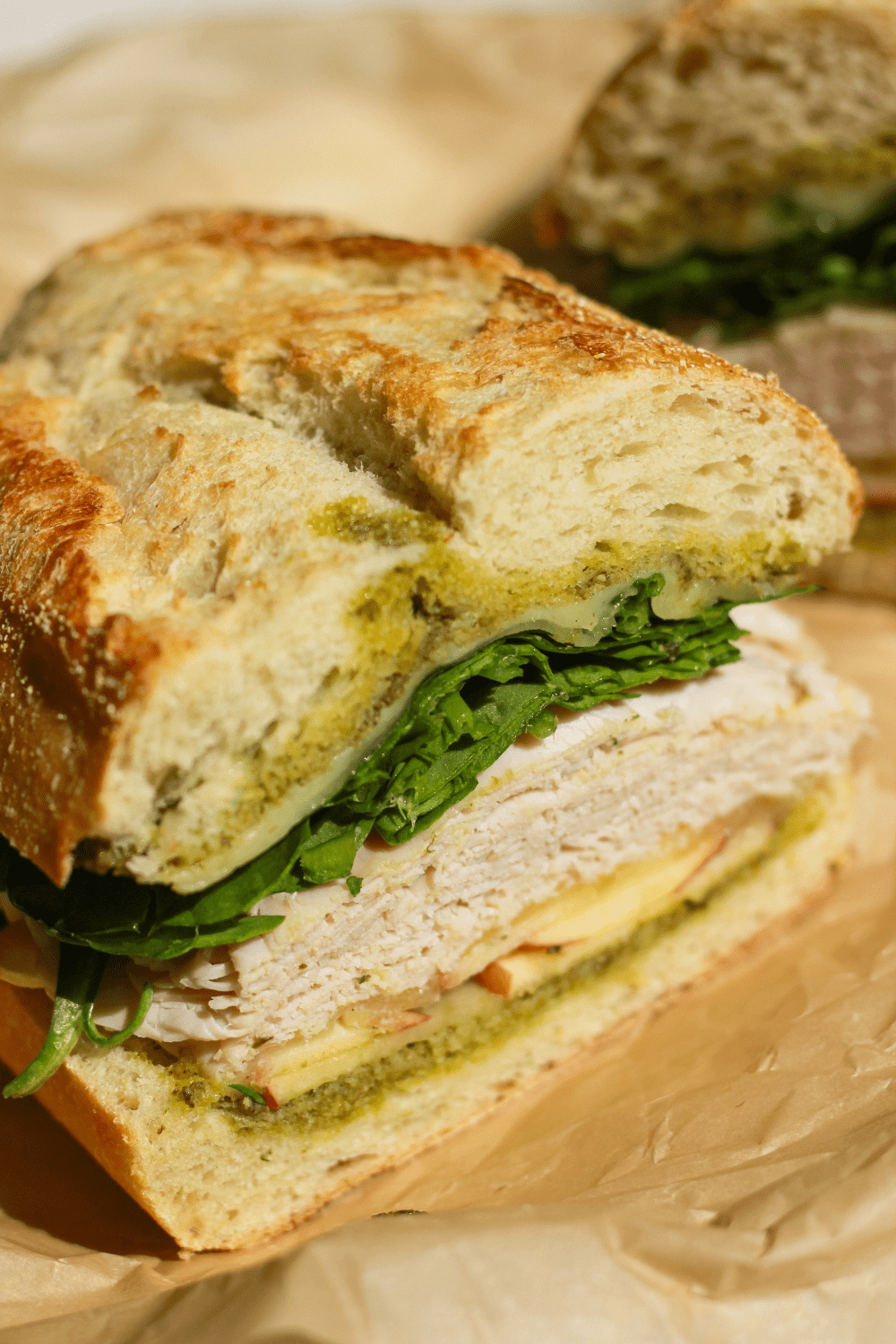 apple chicken pesto sandwich