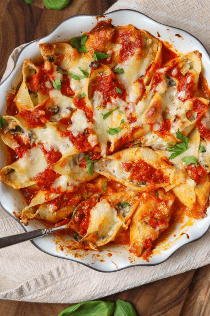 cheesy veggie-stuffed pasta shells