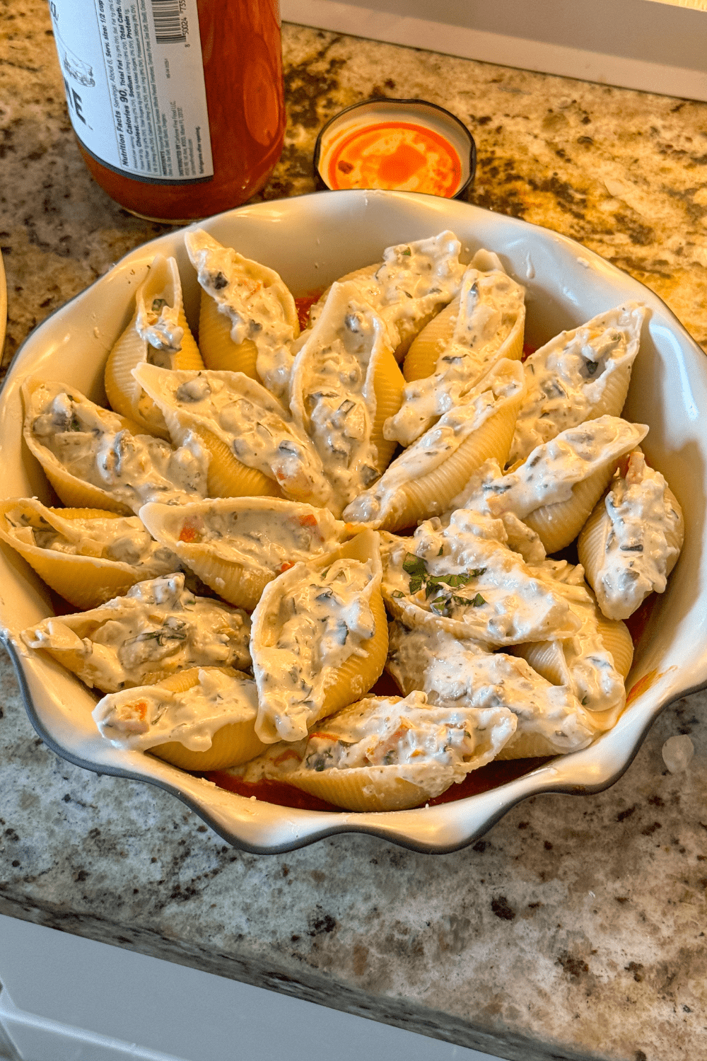cheesy veggie-stuffed pasta shells