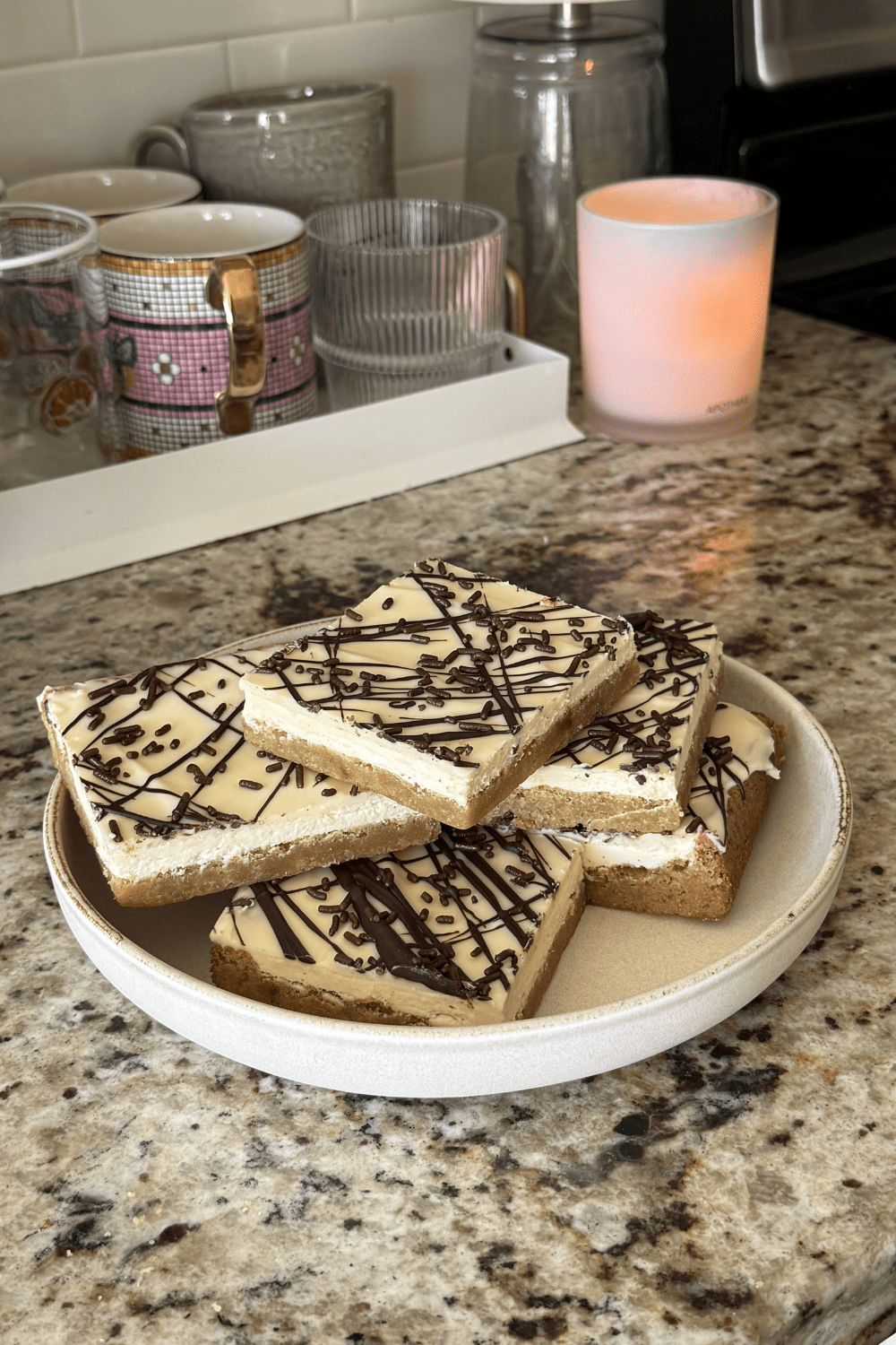 zebra cake blondie bars