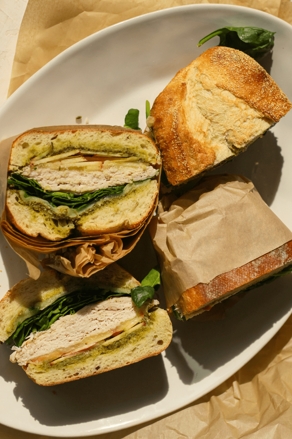 apple chicken pesto sandwich
