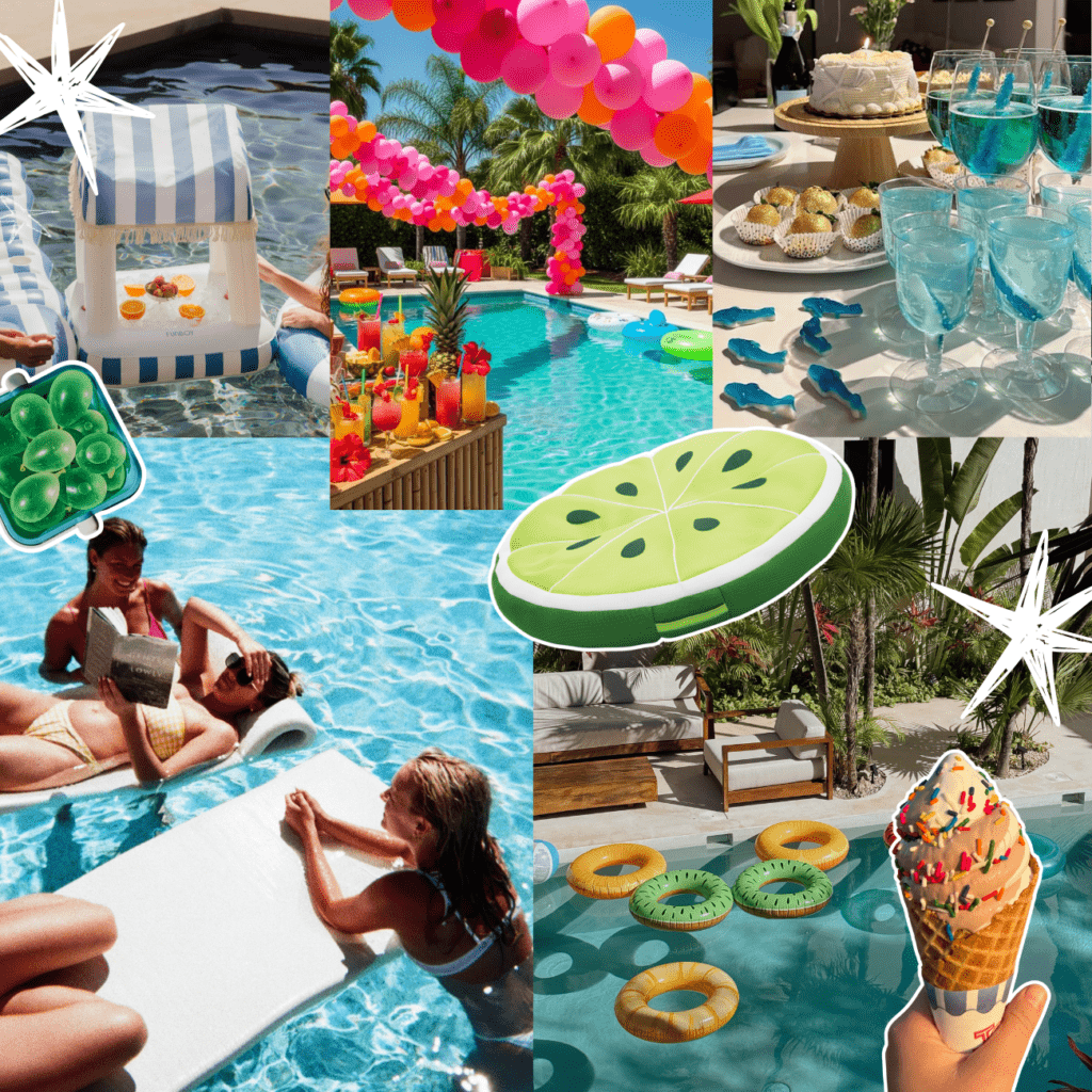 adult pool party ideas, summer party ideas