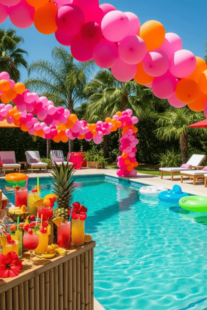 adult pool party ideas, summer party ideas