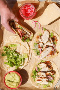 chicken caesar tacos