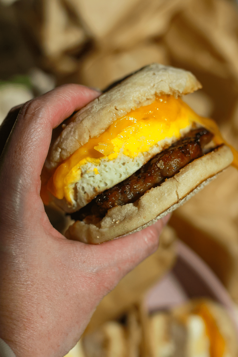 Cheesy Egg and Maple Sausage Sandwiches with Chive Aioli Sauce