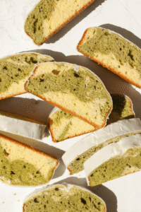 matcha marble loaf cake