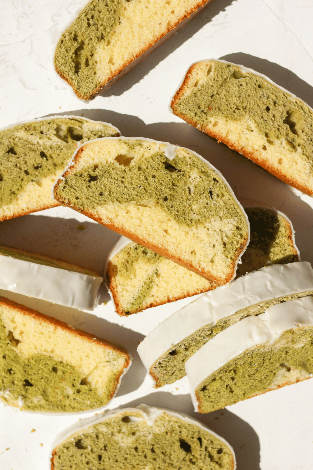 matcha marble loaf cake