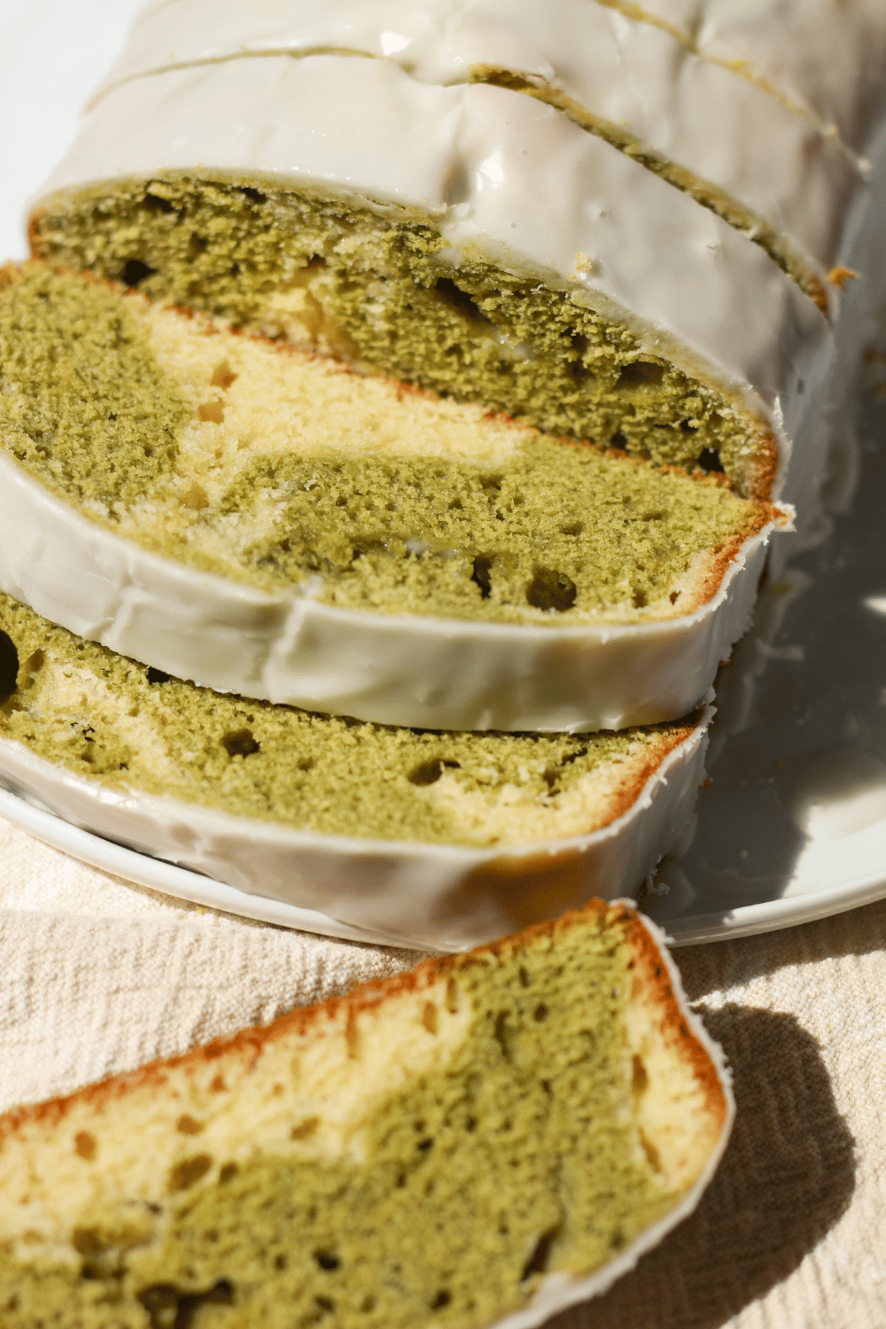 matcha marble loaf cake