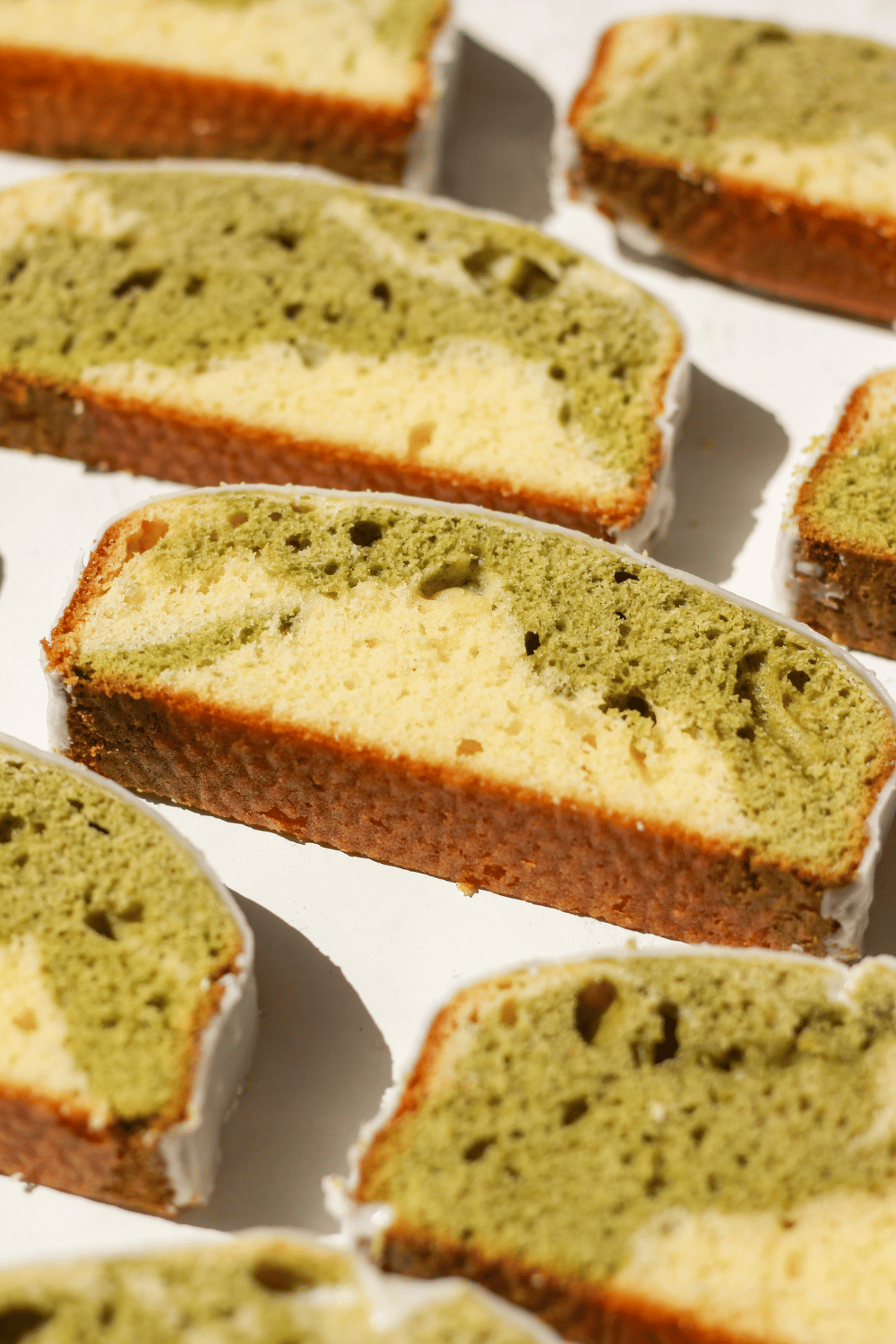 matcha marble loaf cake