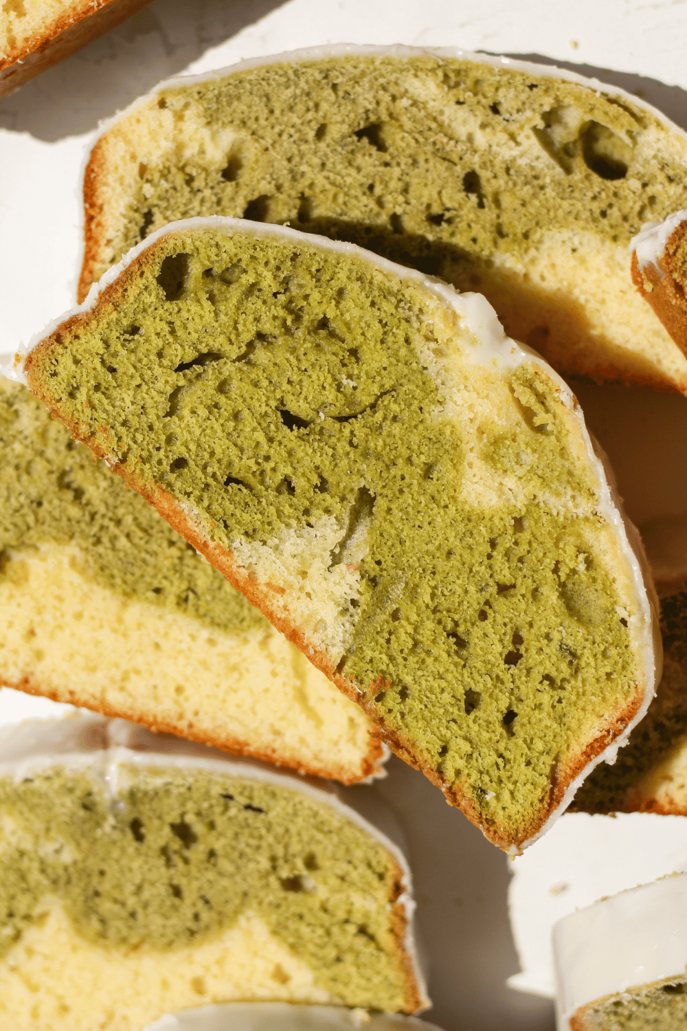 matcha marble loaf cake