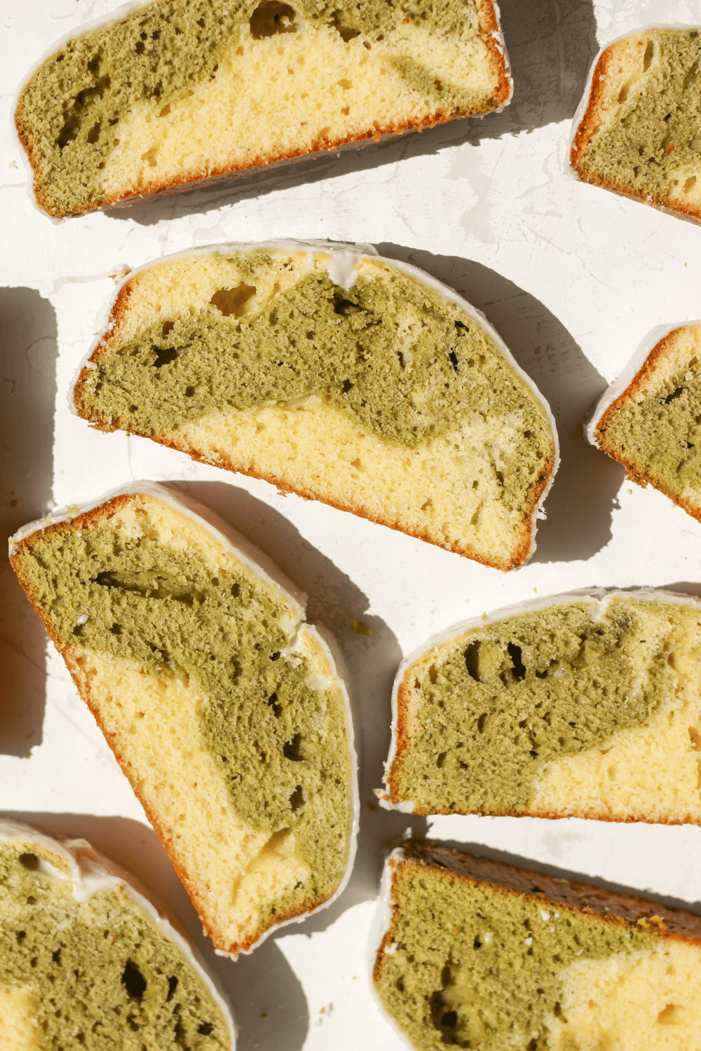matcha marble loaf cake