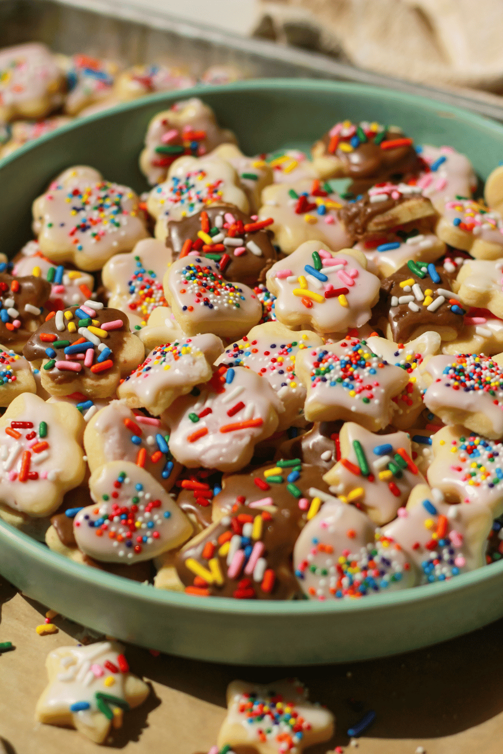 mini frosted sprinkle cookies