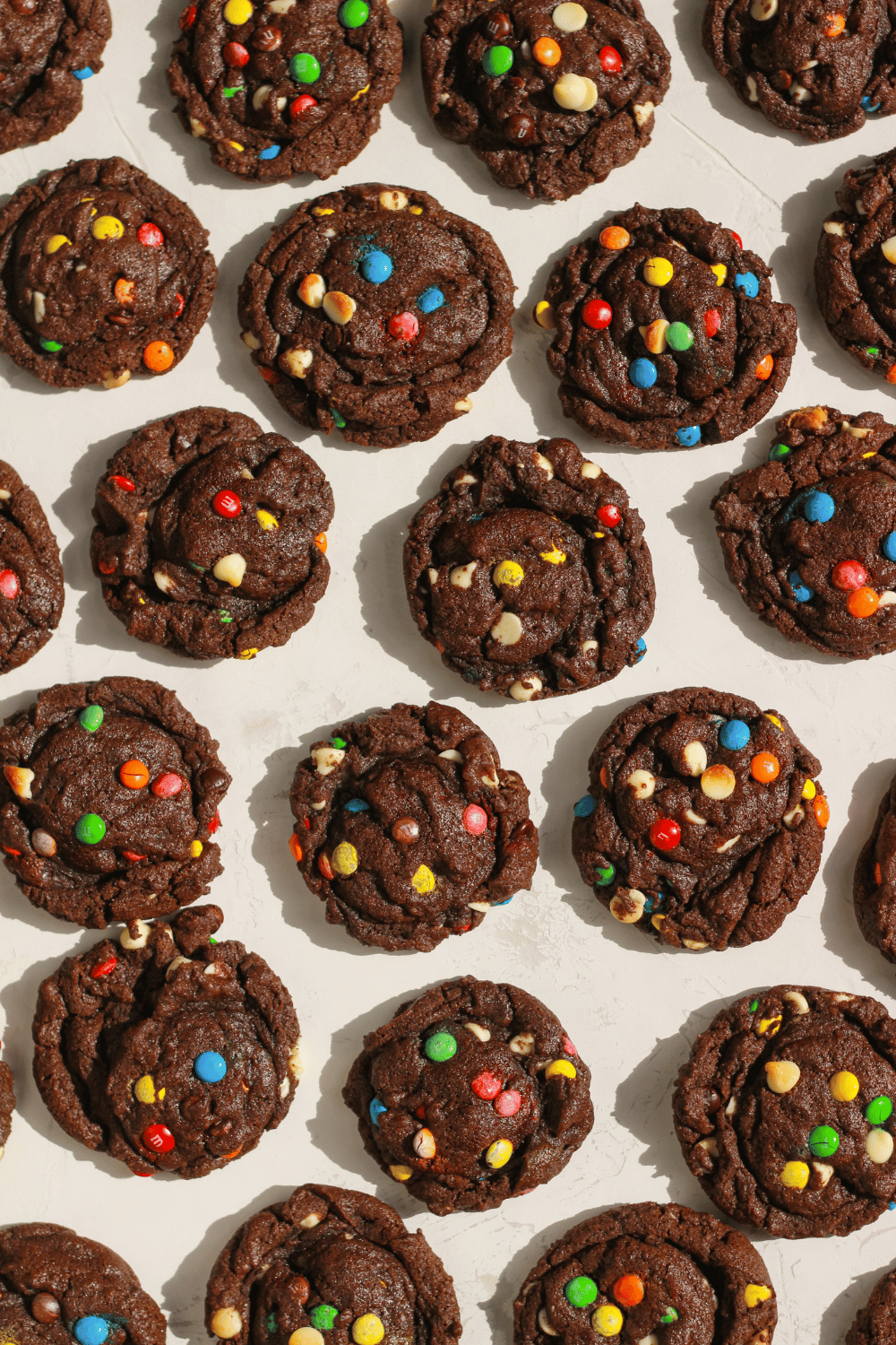 fudgy chocolate M&M cookies