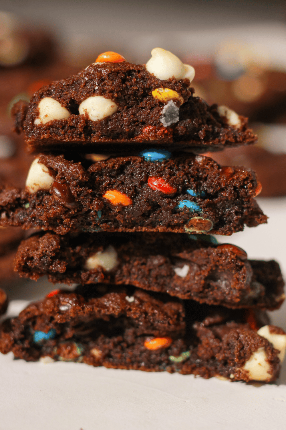 fudgy chocolate M&M cookies