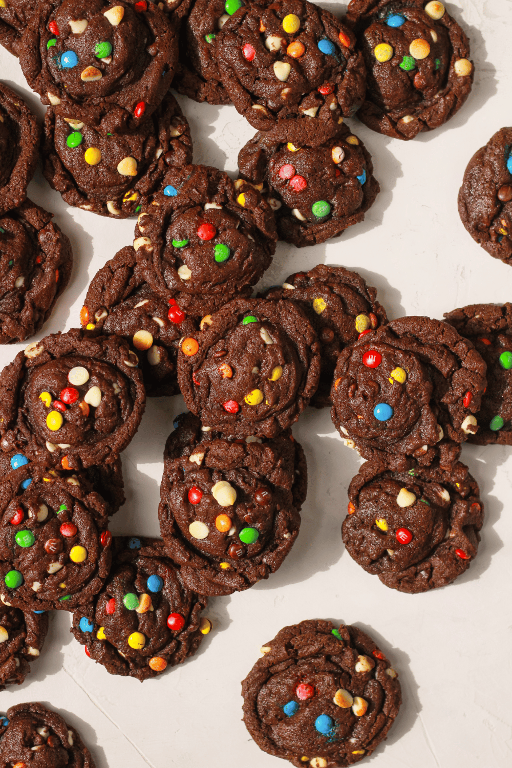 fudgy chocolate M&M cookies