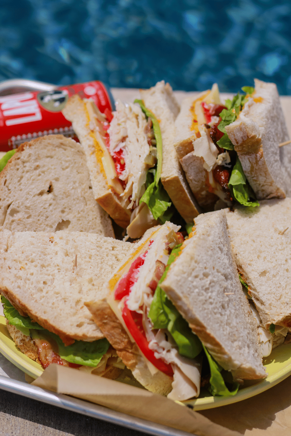 poolside turkey club sandwich