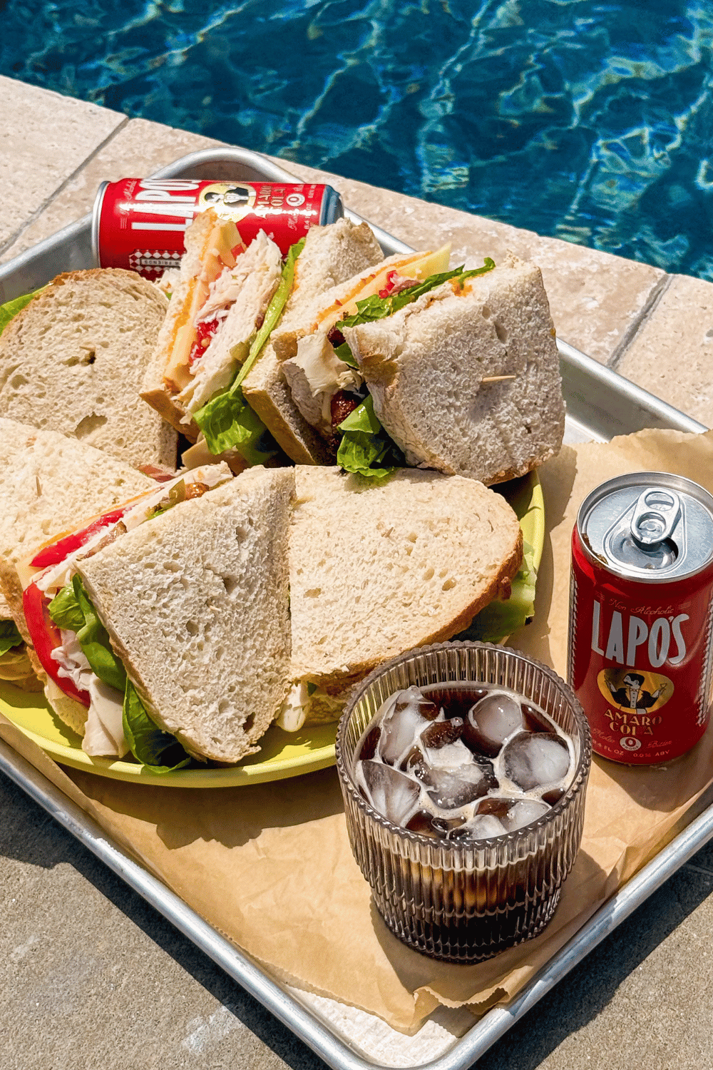 poolside turkey club sandwich