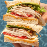 poolside turkey club sandwich