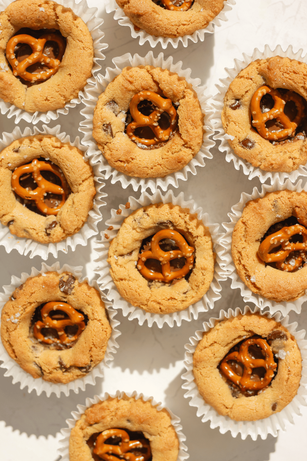 Chocolate Peanut Butter Pretzel Cookie Cups