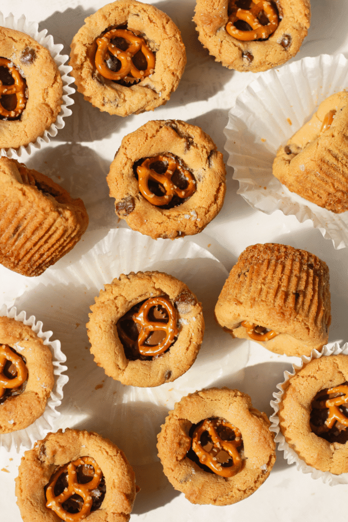 Chocolate Peanut Butter Pretzel Cookie Cups