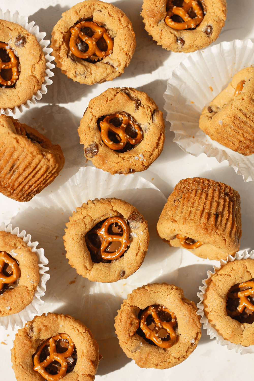 Chocolate Peanut Butter Pretzel Cookie Cups