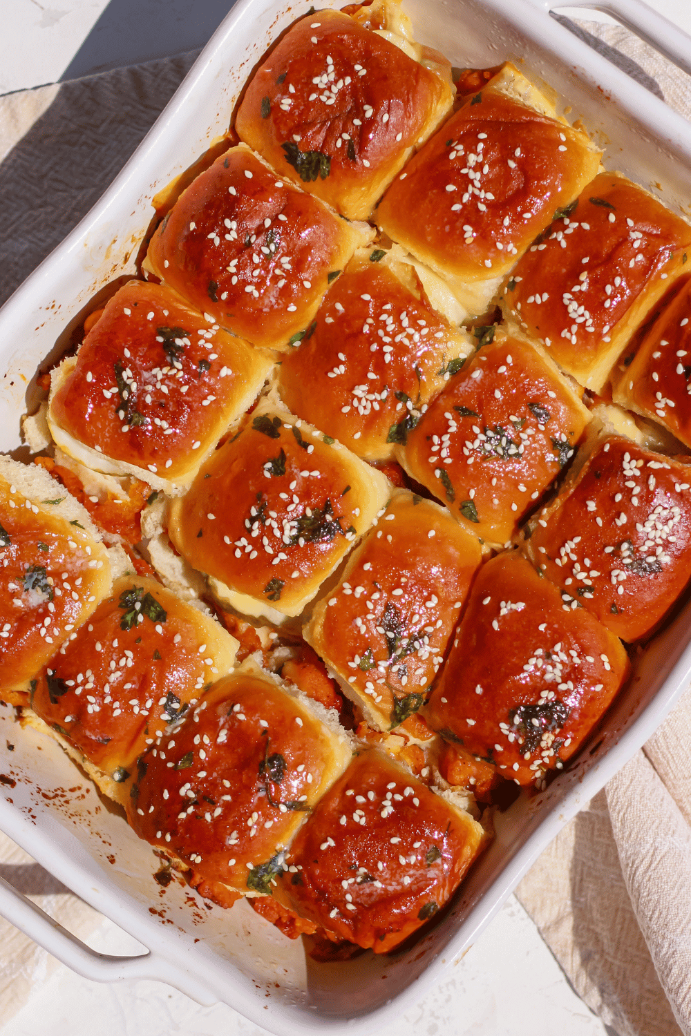 buffalo chicken pull-apart sandwiches