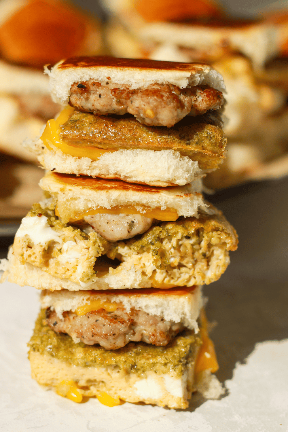 pesto egg breakfast sandwiches