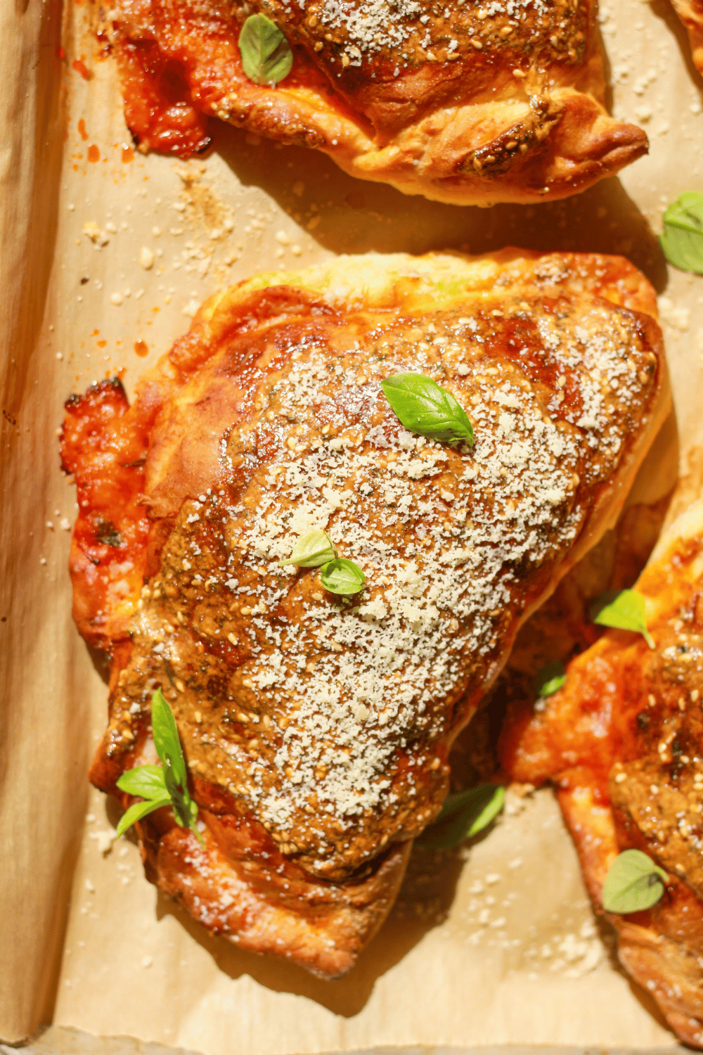cheesy pepperoni calzones