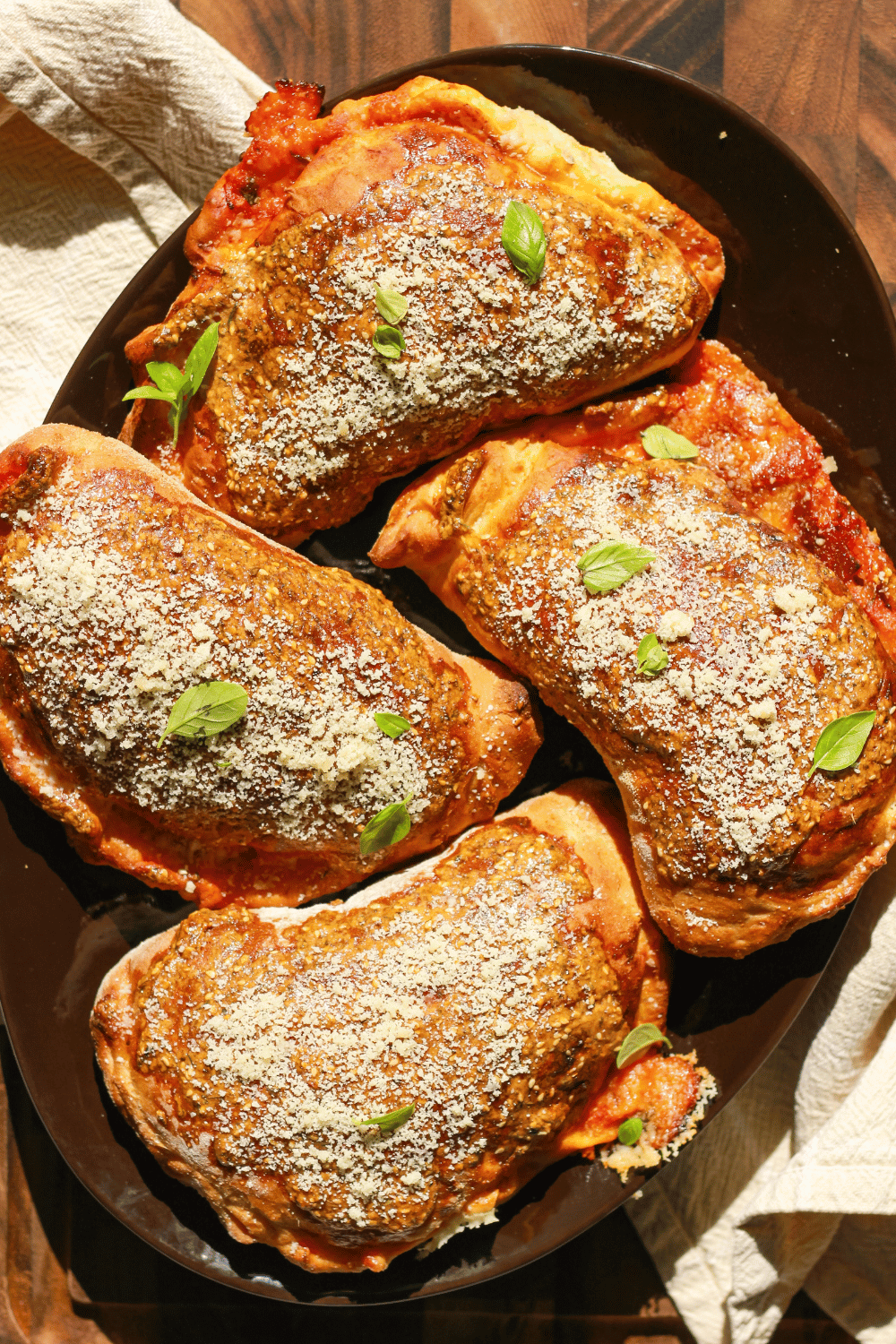 cheesy pepperoni calzones