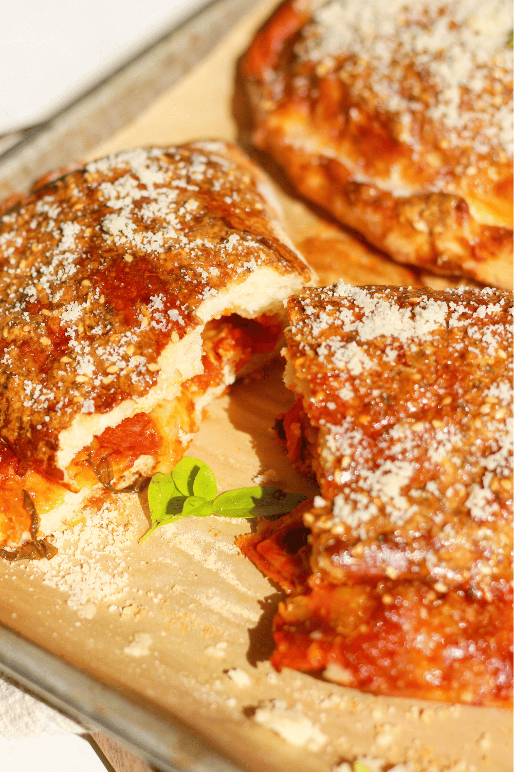 cheesy pepperoni calzones